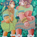 Figurative acrylic painting titled 'Women 2', 30x24 inches, by artist Bhawandla Narahari on Canvas