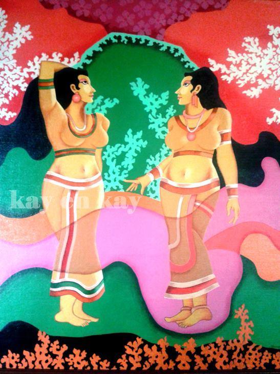 Women Painting by Narayanankutty Kasthuril | ArtZolo.com