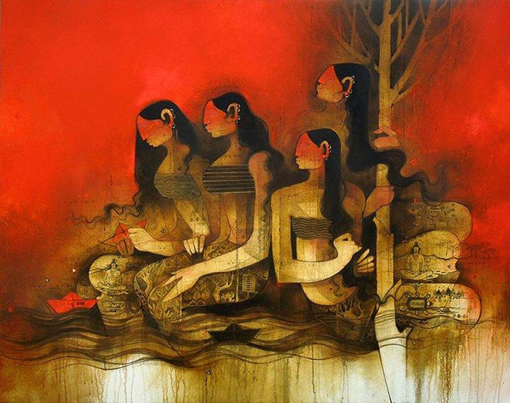 Women Painting by Amol Pawar | ArtZolo.com