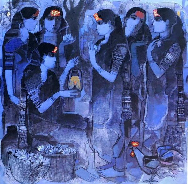 Women Gossiping 6 Painting by Sachin Sagare | ArtZolo.com