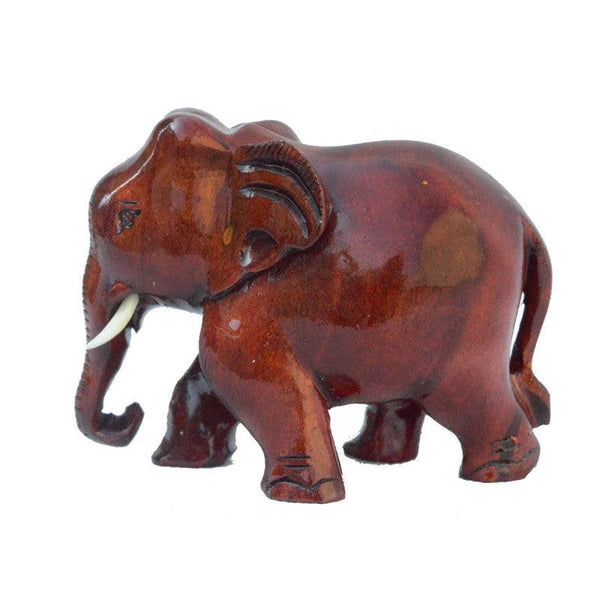 Wooden Brownish Red Elephant Handicraft by E Craft | ArtZolo.com