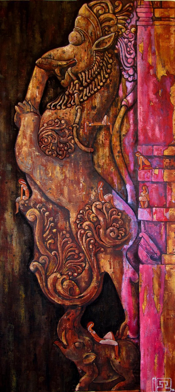 Yali The Protector Of The Gates Painting by Suruchi Jamkar | ArtZolo.com