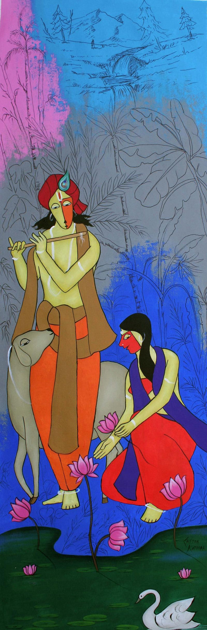Yashoda Nandan Painting by Chetan Katigar | ArtZolo.com
