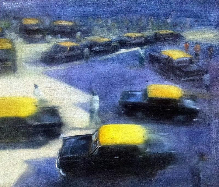 Yellow Black 1 Painting by Uday Farat | ArtZolo.com
