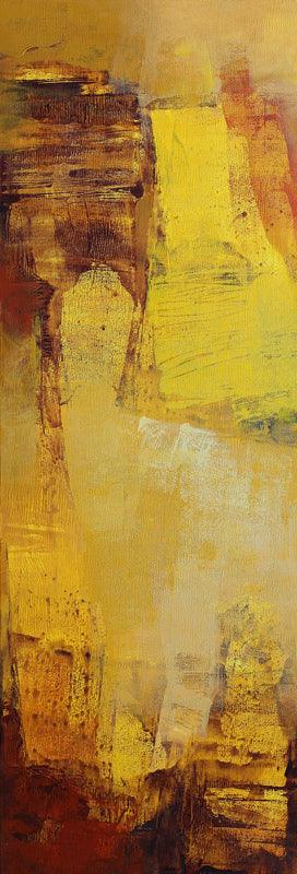 Yellow Vertical Abstract Ii Painting by Siddhesh Rane | ArtZolo.com