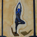 Figurative watercolor painting titled 'Yoga', 30x22 inches, by artist Manish  Sutar on Paper