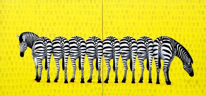 Zebra 1 Painting by Amit Kumar | ArtZolo.com