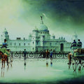 Cityscape watercolor painting titled 'A Cloudy Day Kolkata', 30x43 inches, by artist Arup Lodh on Fabriano Paper