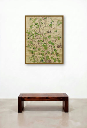 A Delicate Tree (A Tapestry of Time) by artist Sunil Lohar displayed in a Rustic Family Room