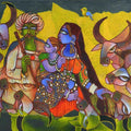 Figurative acrylic painting titled 'A Family', 34x46 inches, by artist Sunita Dinda on Canvas