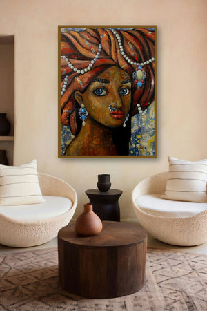 A Girl With Beautiful Eyes by artist Suruchi Jamkar displayed in a Curated gallery