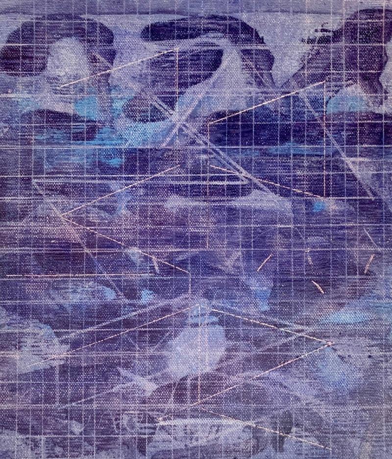 Abstract oil painting titled 'A Romance Of Many Dimension 19', 12x10 inches, by artist Harshit Bondre on Canvas