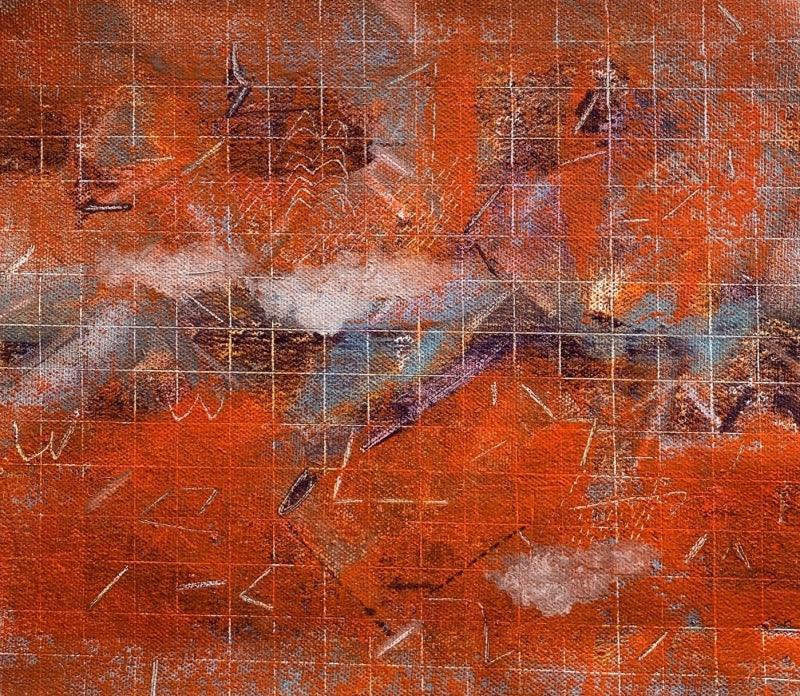 Abstract oil painting titled 'A Romance Of Many Dimension 3', 10x12 inches, by artist Harshit Bondre on Canvas