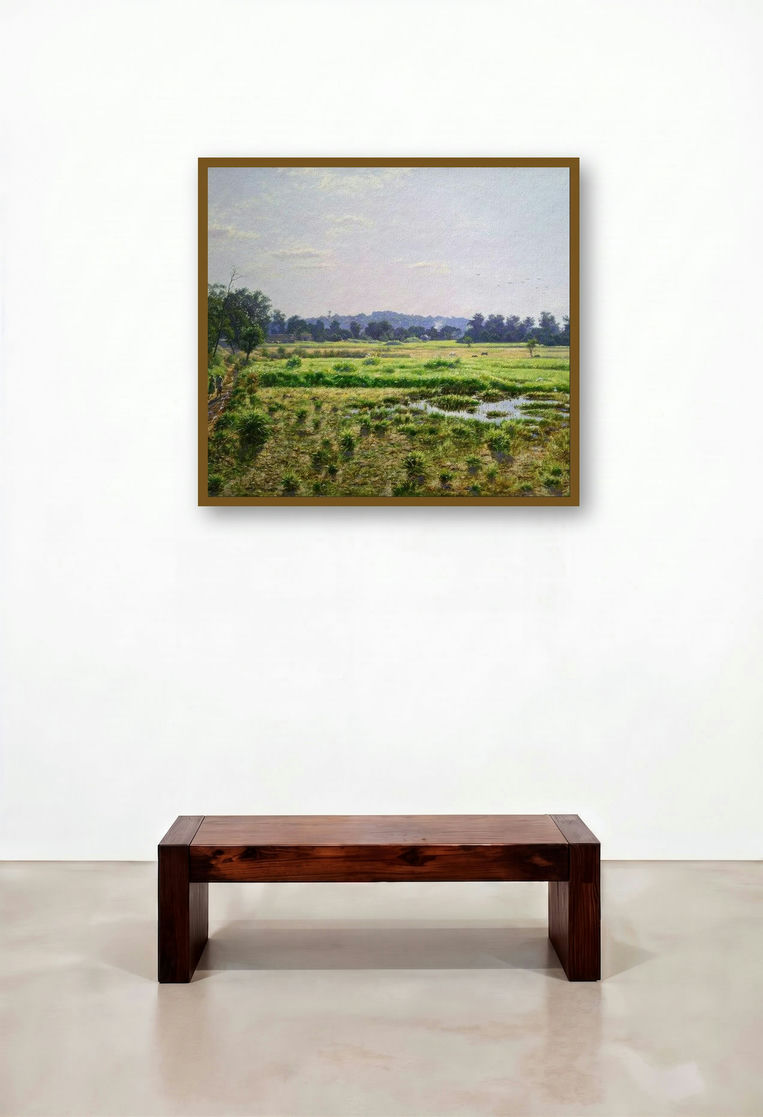 Aarre Mumbai (A Day in the Countryside) by artist Sanjay Sarfare displayed in a Coastal Penthouse
