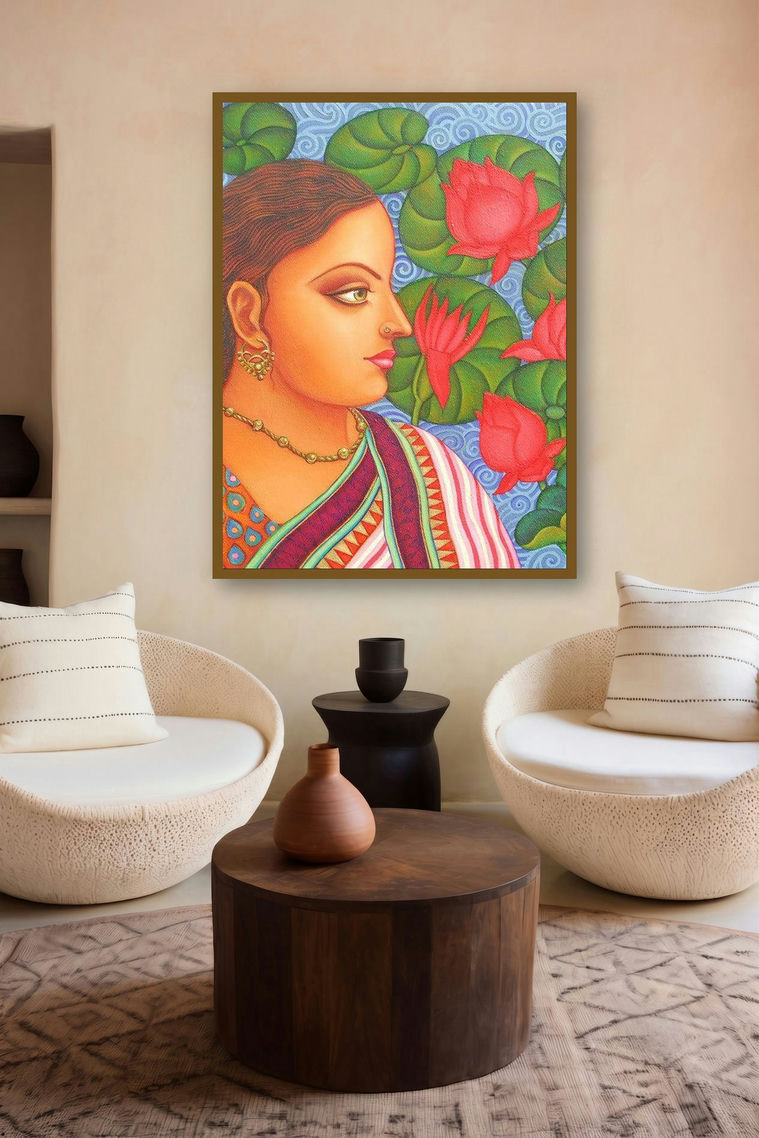 Abhisarika I by artist Suparna Dey displayed in a Contemporary gallery