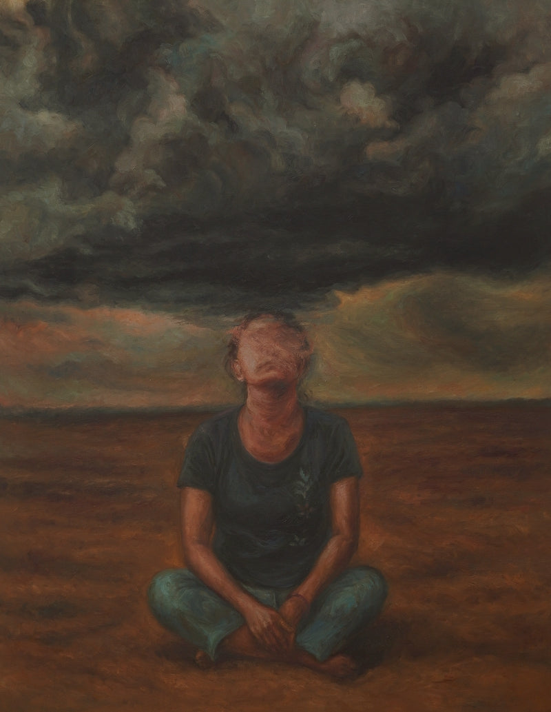 In The Absence Of' contemporary oil painting by artist Banani Karmakar Bhunia, 32x25 inch, on canvas