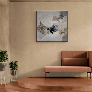 In-situ view of Madhuri Kathe's 'Abstract 11 (Serene Tranquility)' painting in a room