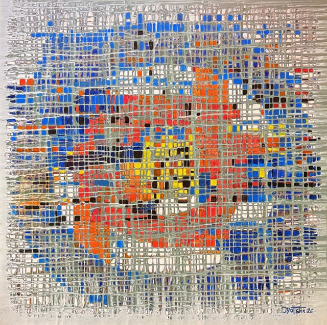 Abstract 12' abstract acrylic painting by artist Jyotsna Sonavane, 36x36 inch, on canvas