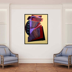 In-situ view of Viidhyasagar Upadhyay's 'Abstract 4 (Geometric Abstraction)' painting in a room