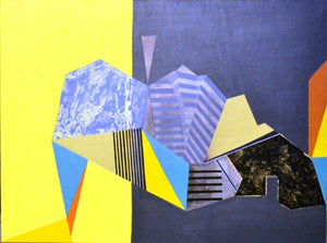 Abstract Expressinism2 (City in Hues) by Shivani Garg, Original Acrylic Abstract Painting on Canvas, X-Large Square Wall Art