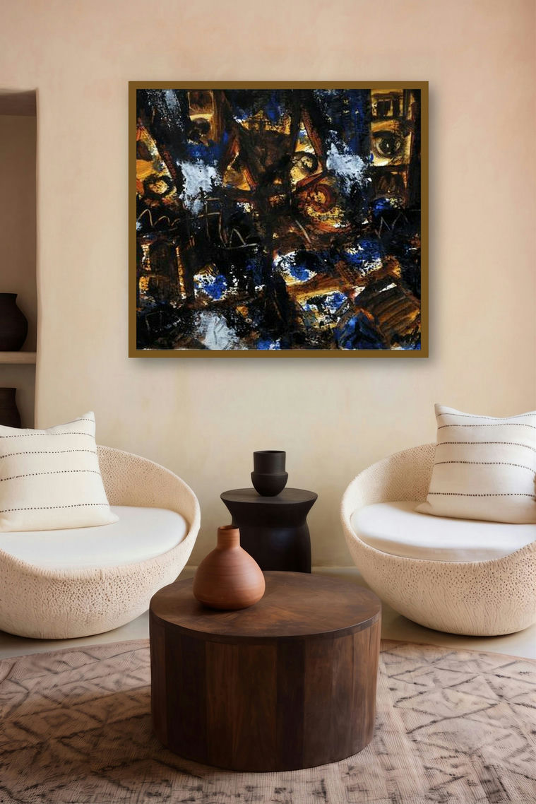Abstract Eye (Urban Impressions) by artist Asit Poddar displayed in a Boutique gallery