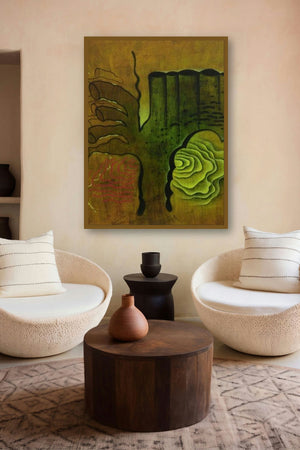 Abstract Fingers by artist Santosh More displayed in a Museum Style gallery