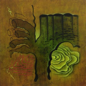 Abstract Fingers by Santosh More, Original Oil Abstract Painting on Canvas, Large Square Wall Art
