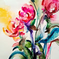 Abstract Flower 30' nature watercolor painting by artist Shankar Lohar, 15x11 inch, on paper