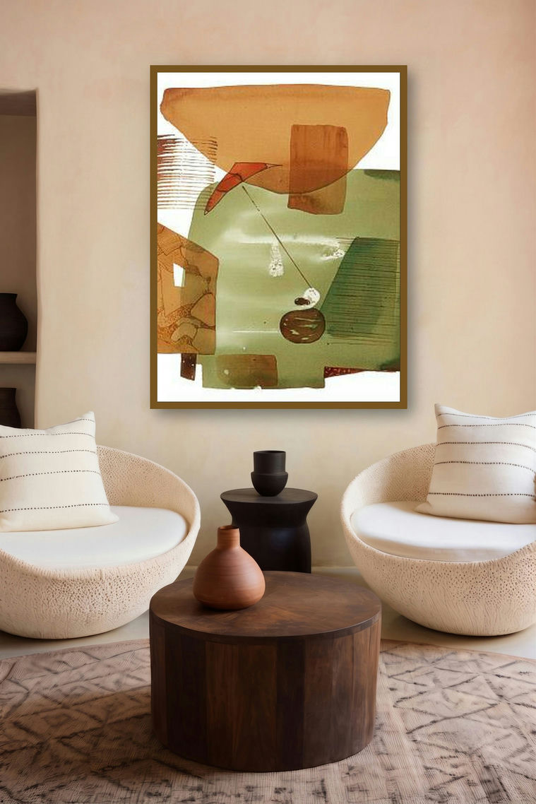 Abstract Iv by artist Veena Jain displayed in a Luxury gallery