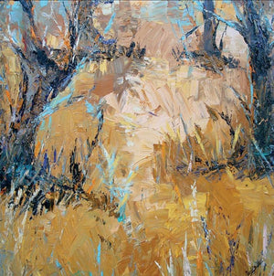 Nature acrylic painting titled 'Abstract Landscape', 36x36 inches, by artist Nandita Richie on Canvas