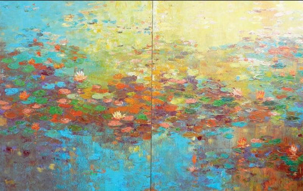 Abstract Nature 7 (Diptych) by Nandita Richie | ArtZolo.com