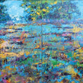 Nature acrylic painting titled 'Abstract Nature (Diptych)', 48x60 inches, by artist Nandita Richie on Canvas