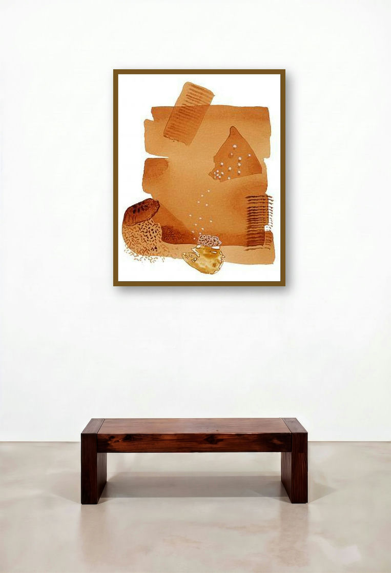Abstract Vii by artist Veena Jain displayed in a Contemporary Luxury Hotel Suite