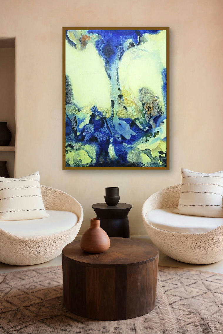 Abstract X by artist Veena Jain displayed in a Luxury gallery
