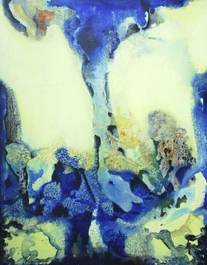Abstract X by Veena Jain, Original Oil Abstract Painting on Canvas, Medium Vertical Wall Art
