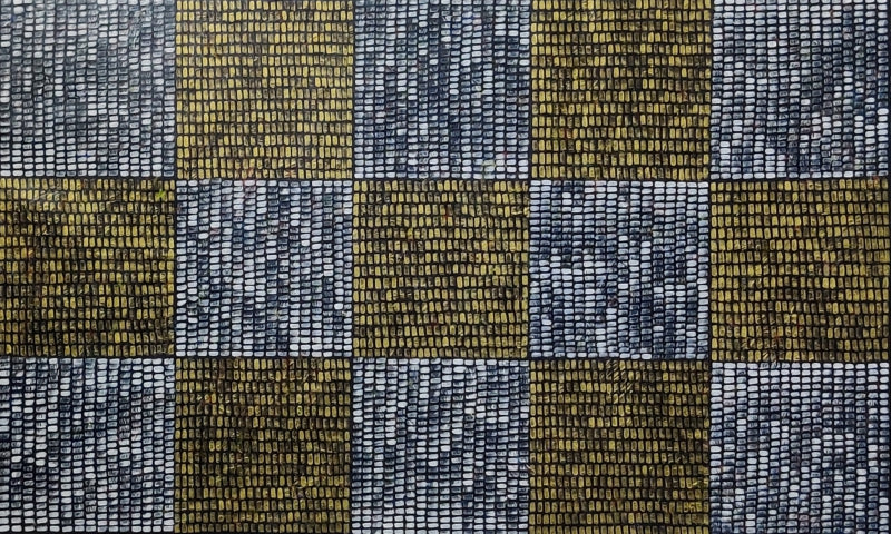 'Abundance 2' abstract acrylic painting by artist Ketki Fadnis, 36x60 inch, on canvas