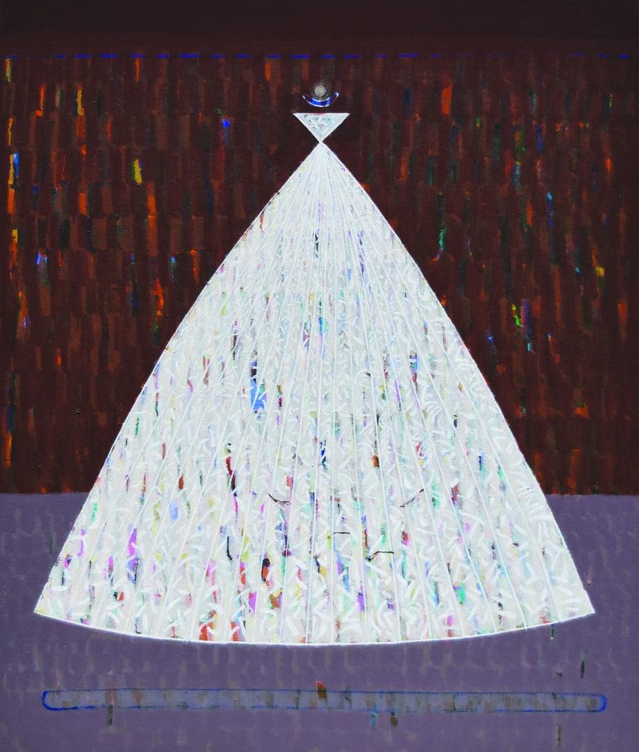 Abstract acrylic painting titled 'Accumulation', 42x36 inches, by artist Sanjay Tikkal on Canvas