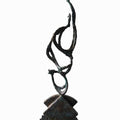 Figurative sculpture titled 'Achieve', 30x9x7 inches, by artist Prasad Talekar on Bronze, Wood
