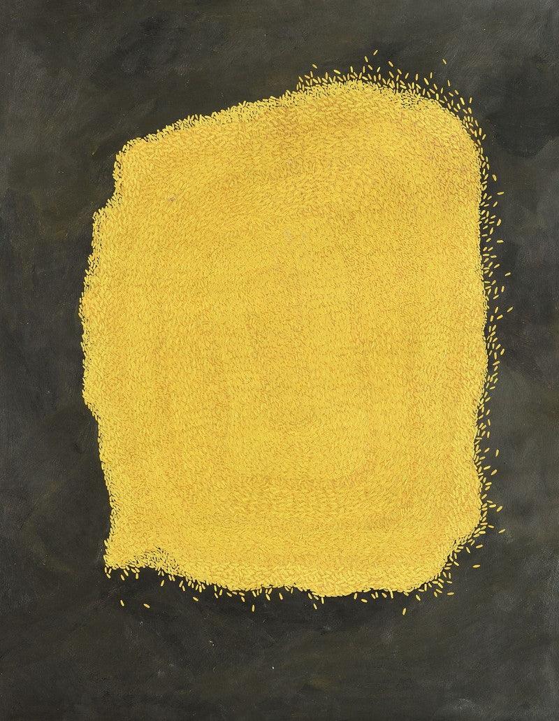 Abstract acrylic painting titled 'Actual', 34x26 inches, by artist Santanu Debnath on Paper