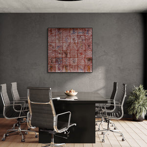 Jitendra Thorat's painting 'Addiction 5 (Ethereal Forms)' displayed in a modern living room setting