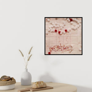 In-situ view of Jitendra Thorat's 'Addiction 8 (Bloom and Being)' painting in a room