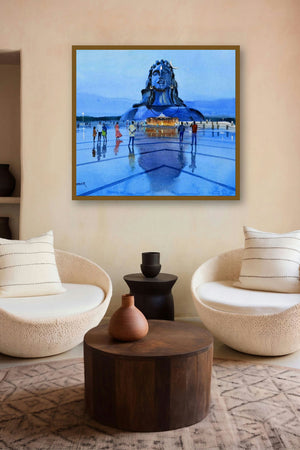 Adiyogi (Adiyogi's Grace) by artist Ramesh Jhawar displayed in a Curated gallery
