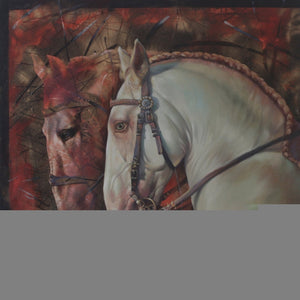 In-situ view of Ashis Mondal's 'The Aesthetic Of Energy 2 (The Bond)' painting in a room