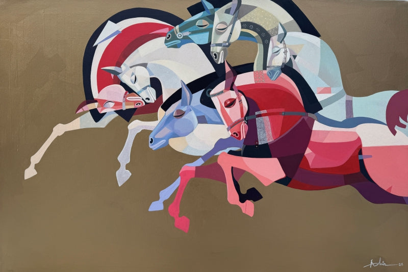 The Aesthetics Of Energy Bfi' animals acrylic painting by artist Ashis Mondal, 40x60 inch, on canvas