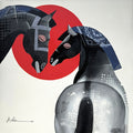 The Aesthetics Of Energy Bfiv' animals acrylic painting by artist Ashis Mondal, 32x32 inch, on canvas