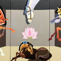 The Aesthetics Of Energy Bfix (Triptych)' animals acrylic painting by artist Ashis Mondal, 48x96 inch, on canvas