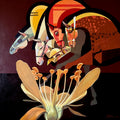 The Aesthetics Of Energy Bfviii' animals acrylic painting by artist Ashis Mondal, 48x48 inch, on canvas