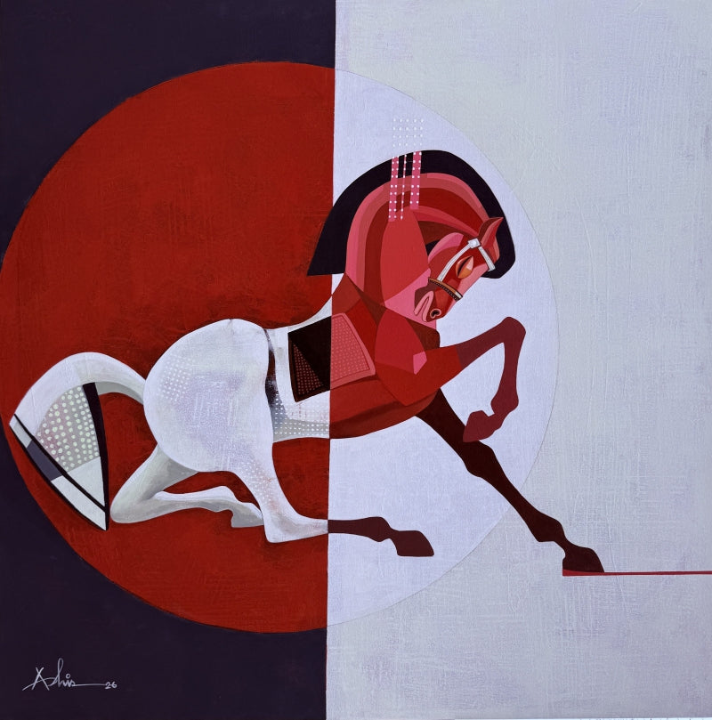 The Aesthetics Of Energy Bfxi' animals acrylic painting by artist Ashis Mondal, 48x48 inch, on canvas