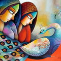 Figurative acrylic painting titled 'Affection 2', 30x40 inches, by artist Sanjay Tandekar on Canvas