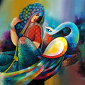 Affinity 1' figurative acrylic painting by artist Sanjay Tandekar, 36x48 inch, on canvas